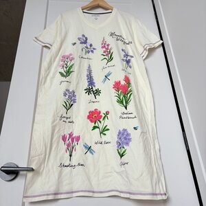 Little Blue House Cotton Mountain Wildflowers Print Nightshirt O/S Outdoor